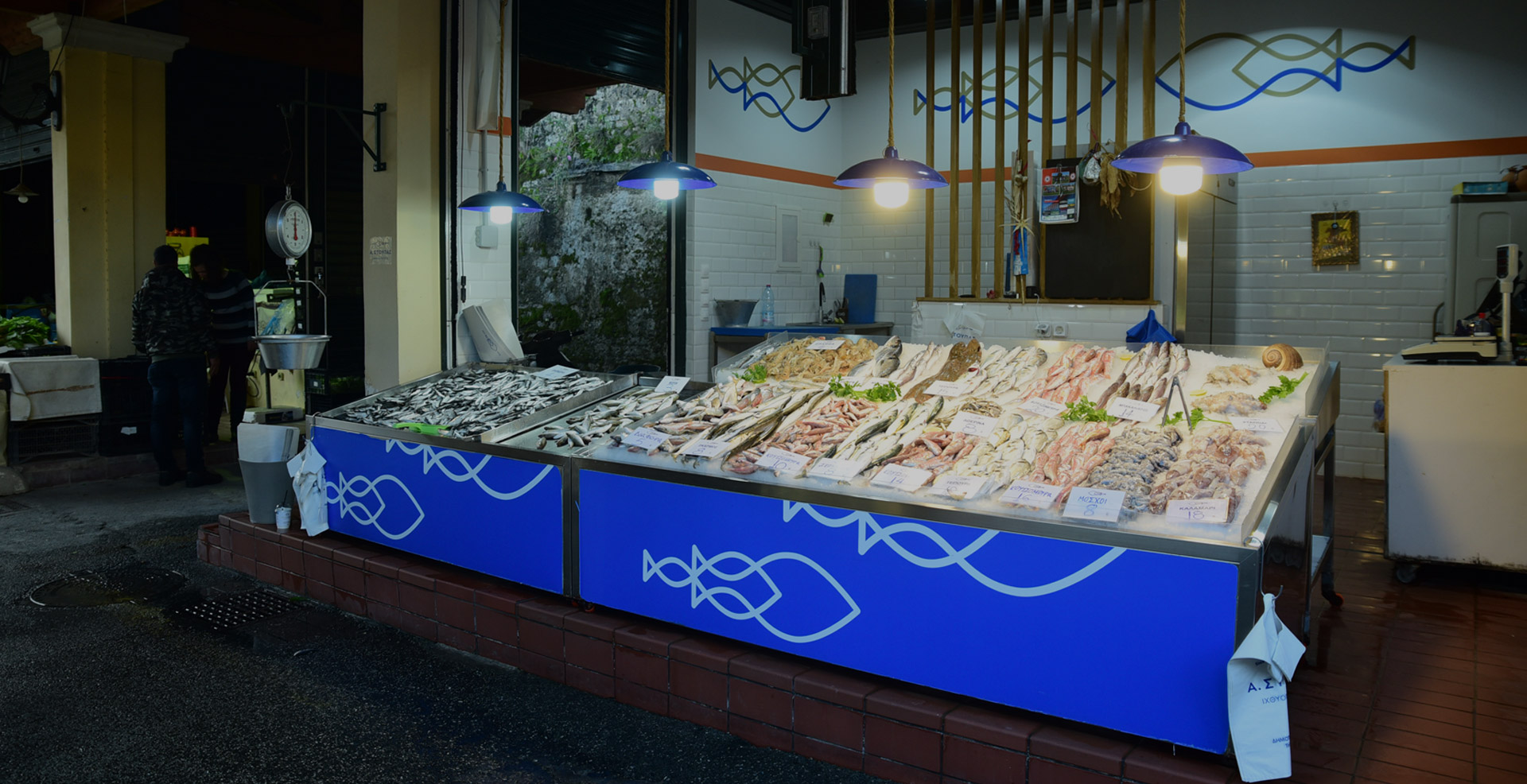 Stoupas corfu fish market stall